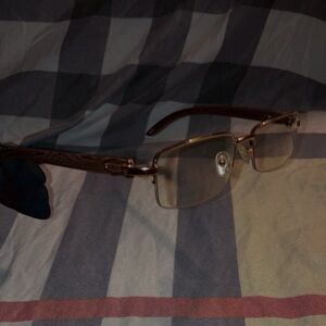 Brown / Gold squared designer luxury glasses unisex. NEW